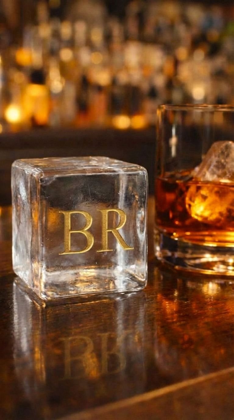 Gold BR Monogram Ice Cube